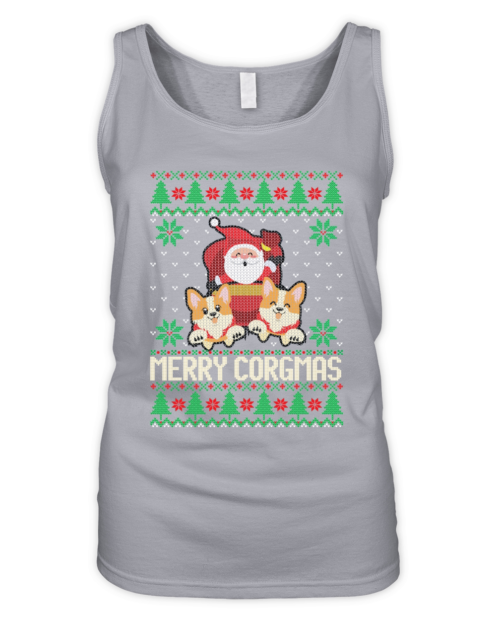 Merry corgmas ugly Christmas Organic Women's Tank Top