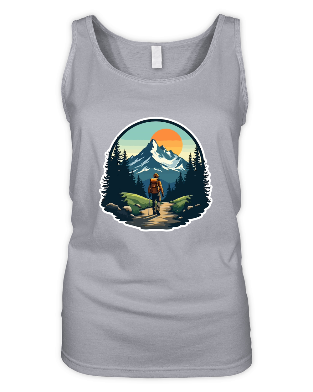 Mountain explorer hiking adventure Illus 11 Organic Women's Tank Top