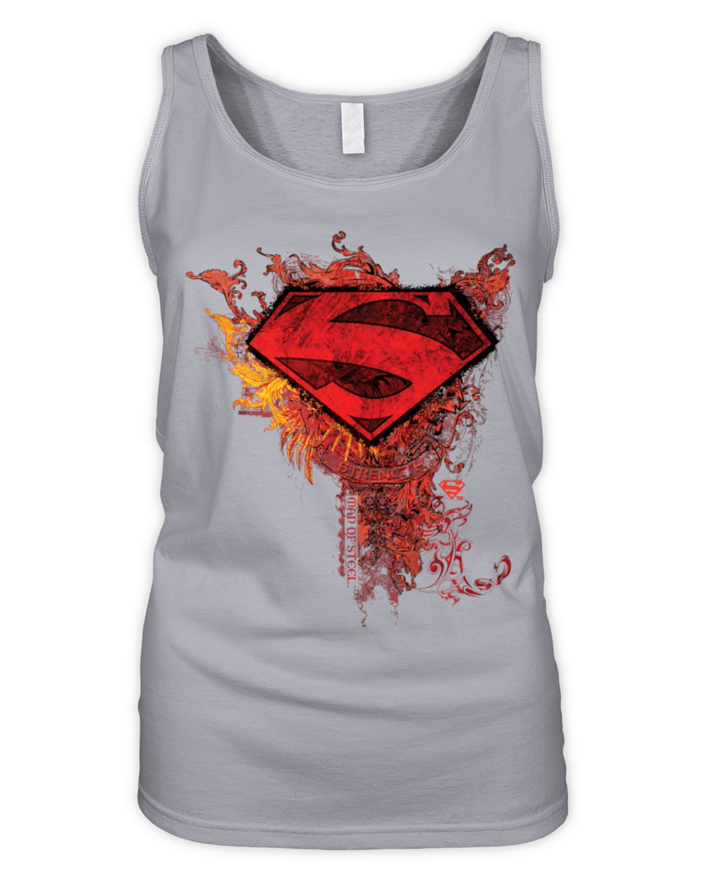 Superman S-Shield Orange Ornaments Organic Women's Tank Top