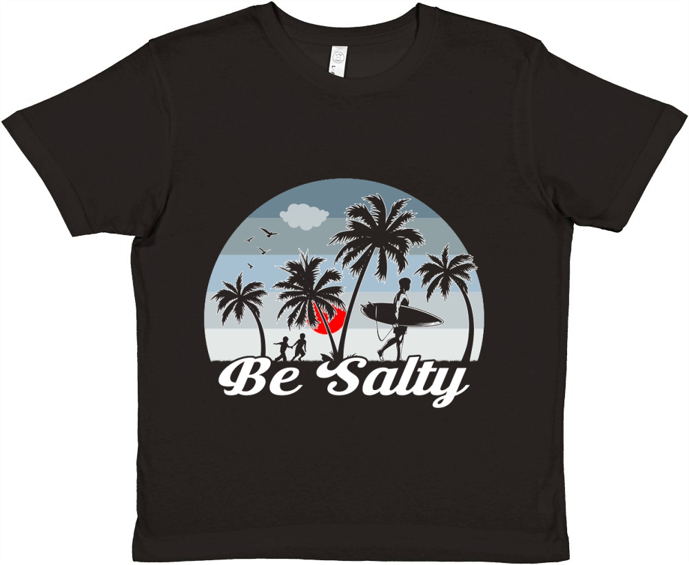 Be Salty Surfing Summer Premium Kids Crewneck T-shirt