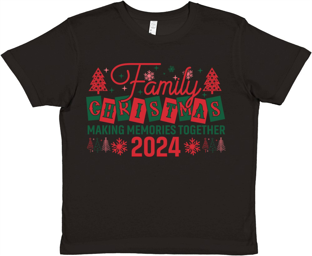 Family Christmas Making Memories Together 2024 Premium Kids Crewneck T-shirt