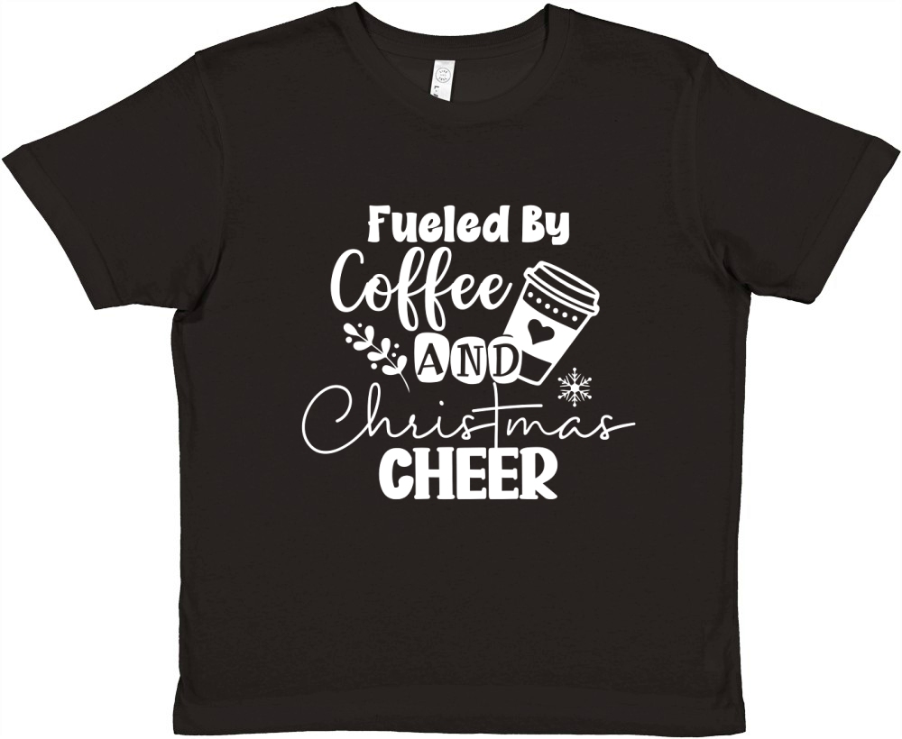 Fueled By Coffee And Christmas Cheer Premium Kids Crewneck T-shirt