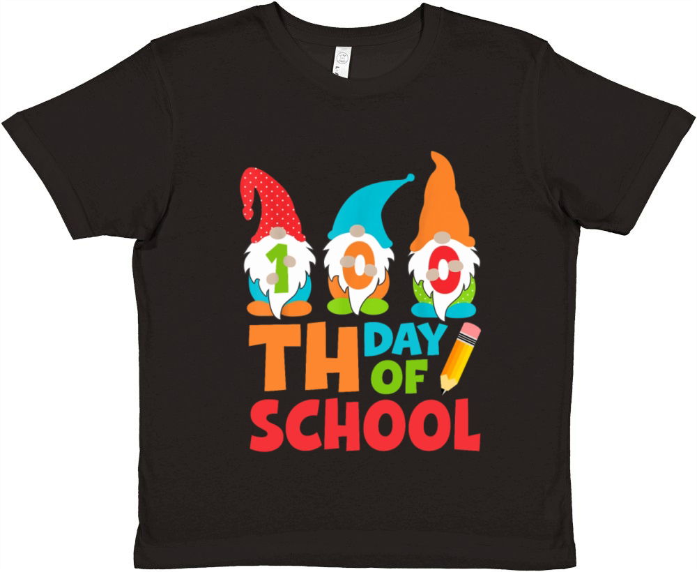 Happy 100th Day Of School With My Gnnomies Teacher Premium Kids Crewneck T-shirt