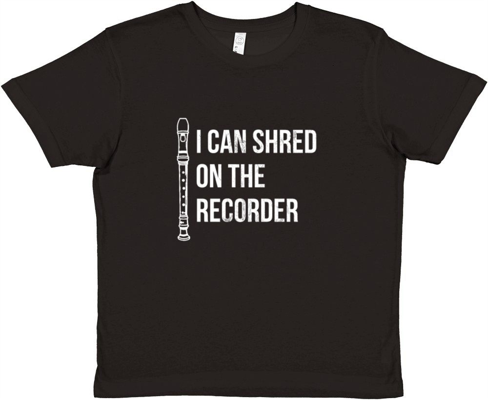 I Can Shred On The Recorder Instrument Flute Premium Kids Crewneck T-shirt