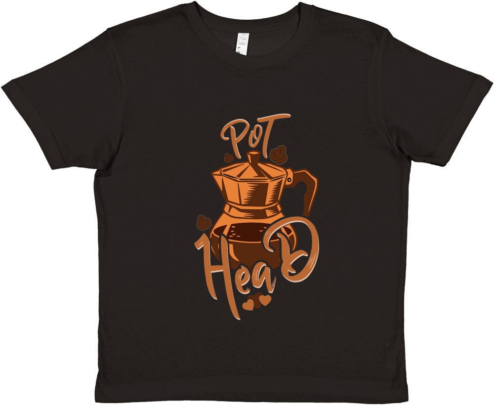 Pot Head barista Coffee Lover Graphic vector Premium Kids Crewneck T-shirt