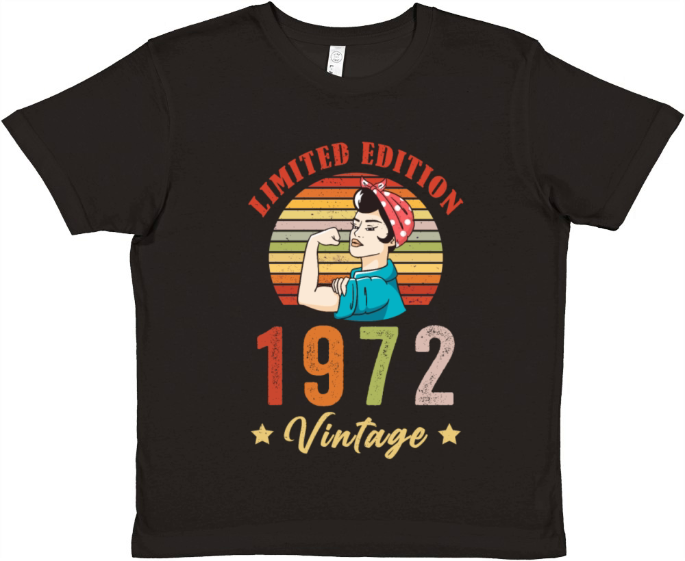 Retro Vintage 1972 50th Birthday Limited Edition Premium Kids Crewneck T-shirt