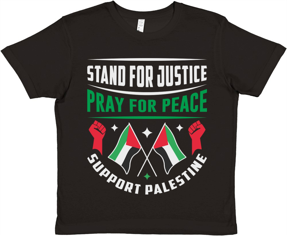 Stand For Justice Pray For Peace Support Palestine 01 Premium Kids Crewneck T-shirt