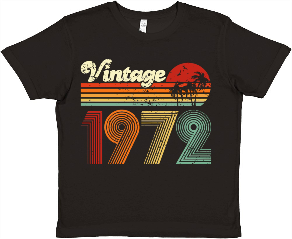 Vintage 1972 50th Birthday Fiftieth Gift men woman Premium Kids Crewneck T-shirt