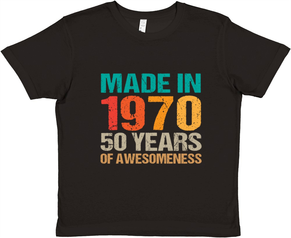 Vintage Made in 1970 - 50 Years Old Birthday Gift Premium Kids Crewneck T-shirt