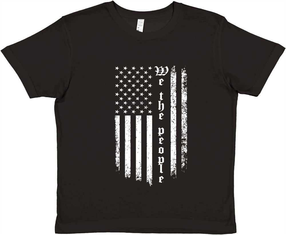 We the People Patriotic Flag Premium Kids Crewneck T-shirt