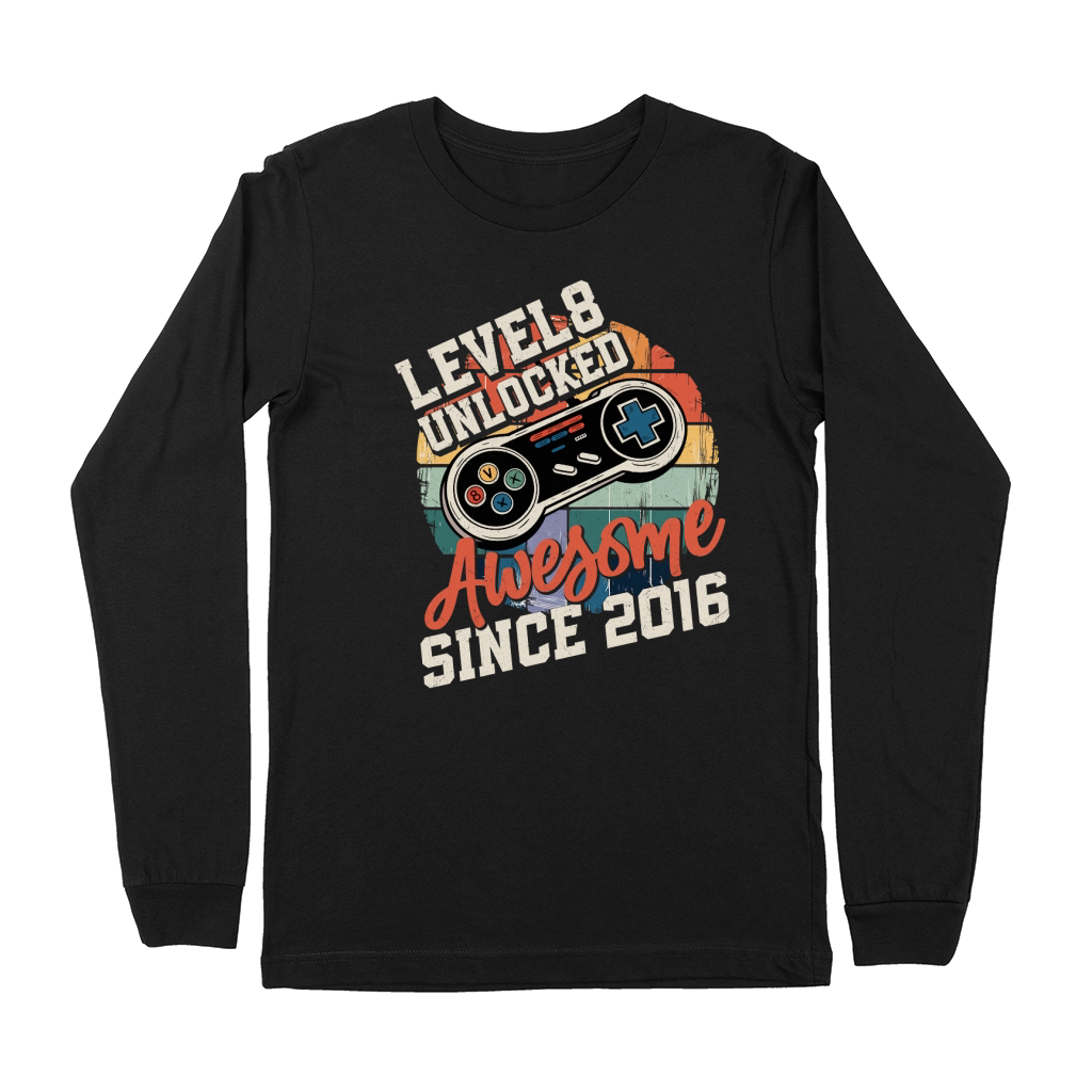 Level Unlocked 8 awesome since 2016 Premium Long Sleeve