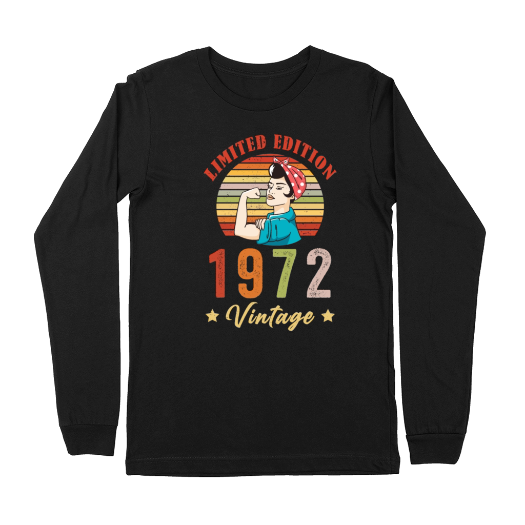 Retro Vintage 1972 50th Birthday Limited Edition Premium Long Sleeve