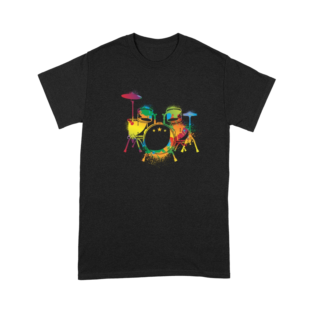 Drumming Colorful Drum Set Retro Drummer Premium T-shirt