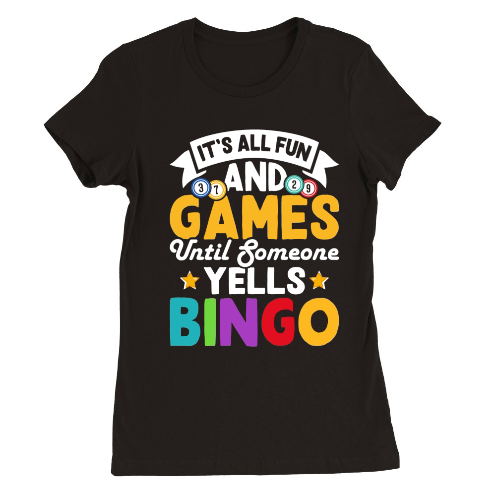 Casino Vintage Bingo Premium Womens Crewneck T-shirt