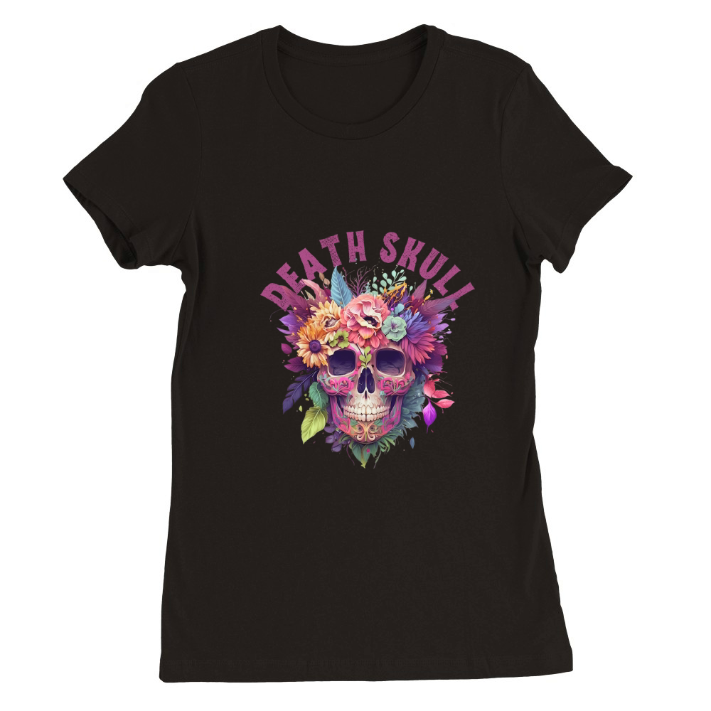 Death skull 02 Premium Womens Crewneck T-shirt