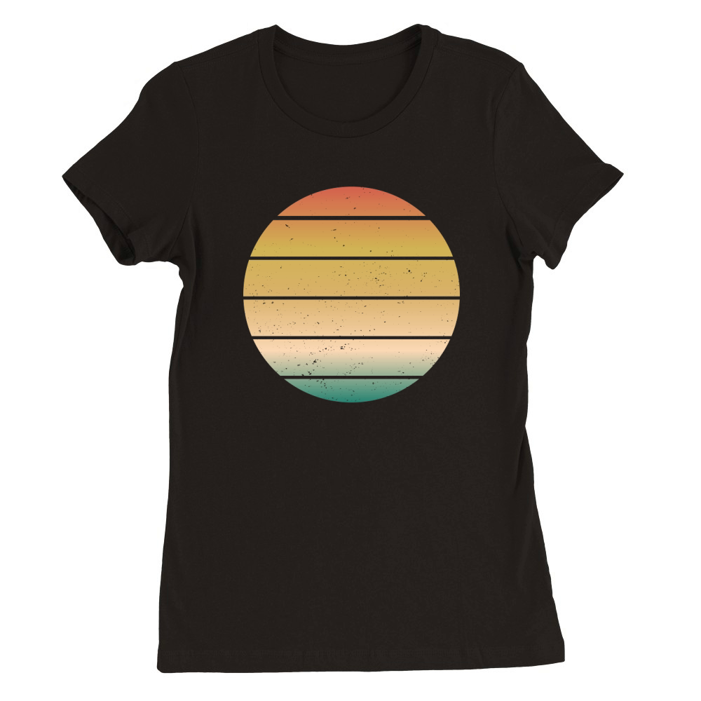 Vintage Retro Sunset (5) Premium Womens Crewneck T-shirt