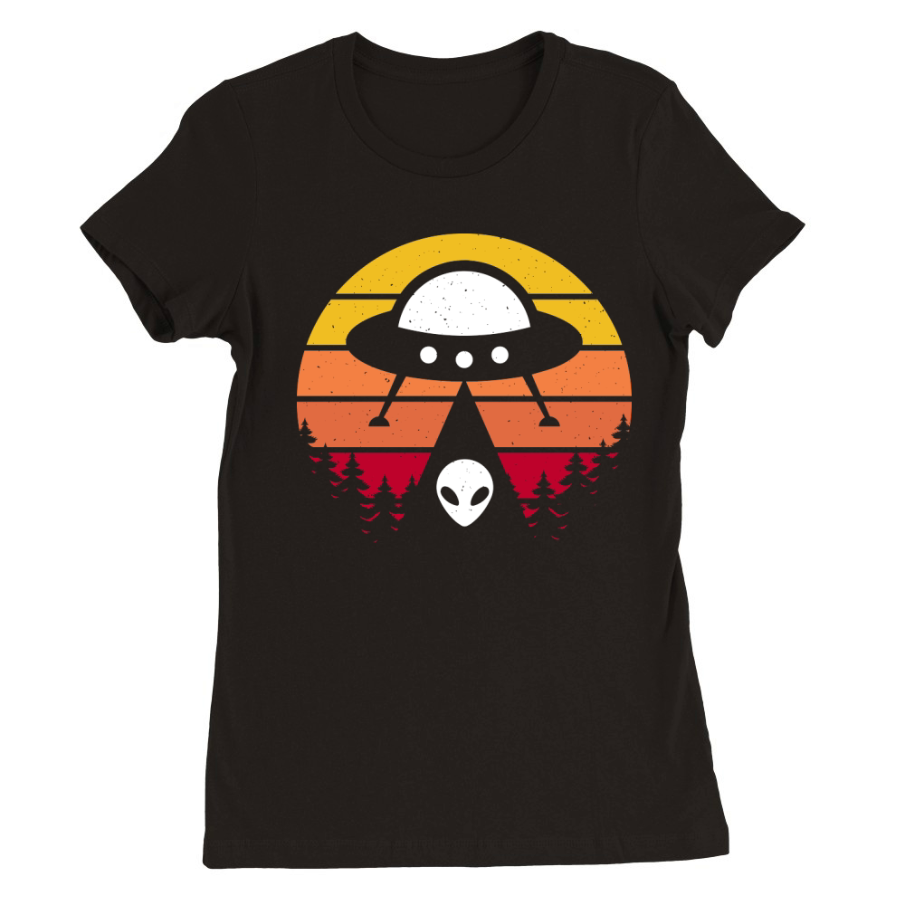 Vintage UFO Alien 9 Premium Womens Crewneck T-shirt