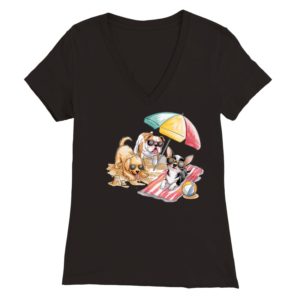 Dog Watercolor Bundle 03 Premium Womens V-Neck T-shirt