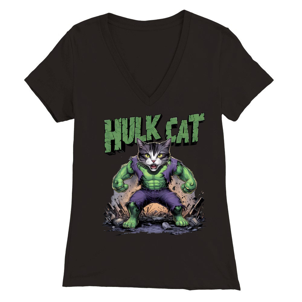 funny super cat (12) Premium Womens V-Neck T-shirt