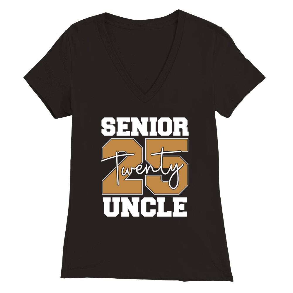 Senior twenty 2025 Uncle Premium Womens V-Neck T-shirt