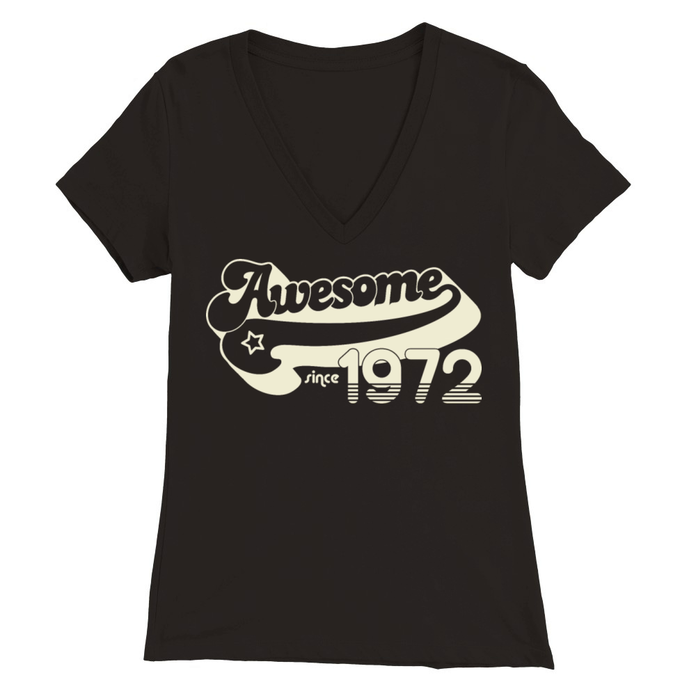 Vintage 1972 - 50 years old - 50th birthday gift Premium Womens V-Neck T-shirt