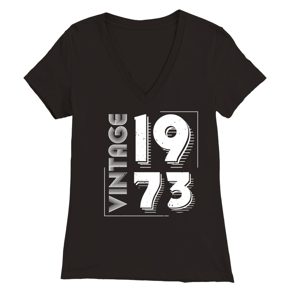 Vintage 1973 Limited Edition Birthday (2) Premium Womens V-Neck T-shirt