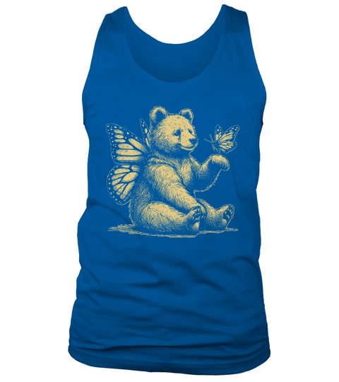 Bear With Butterfly Wings Vintage D Yellow GR Tank Top Unisex
