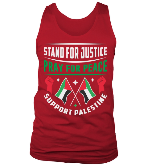 Stand For Justice Pray For Peace Support Palestine 01 Tank Top Unisex
