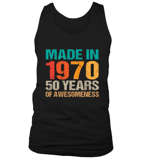 Vintage Made in 1970 - 50 Years Old Birthday Gift Tank Top Unisex