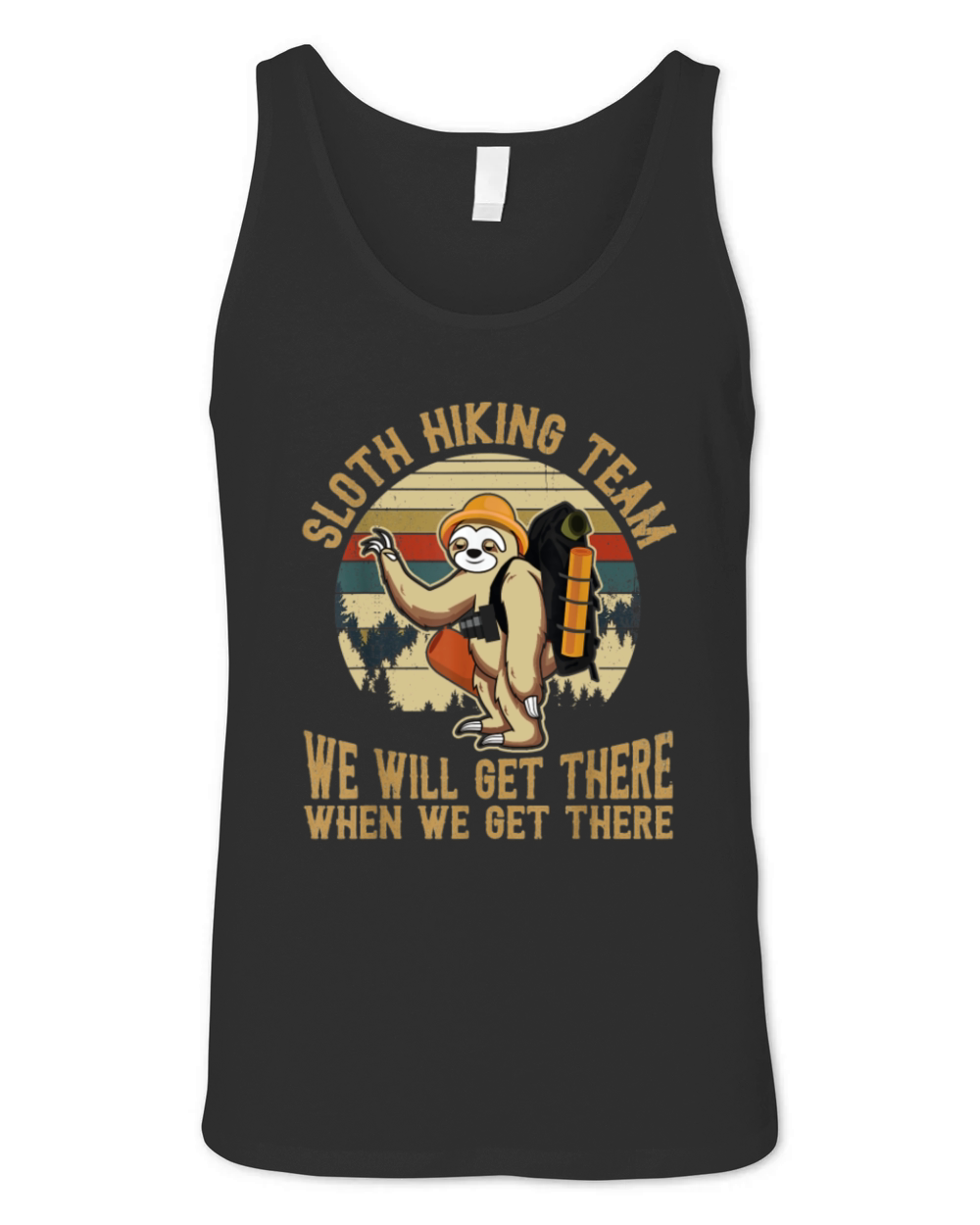 Sloth Hiking Team We Will Get There Funny Vintage Unisex Jersey Tank