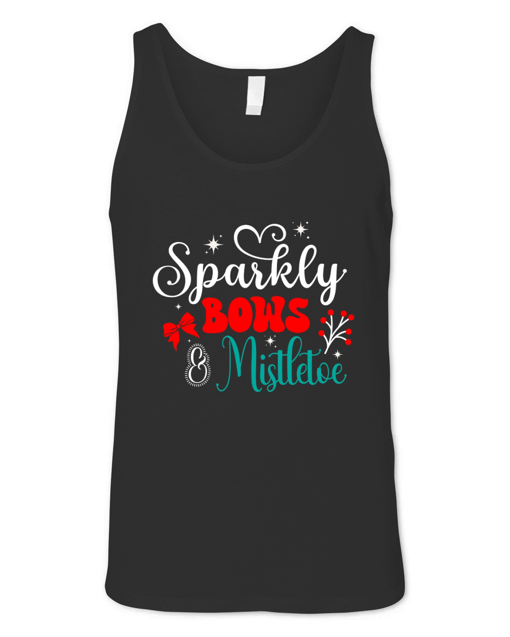 Sparkly Bows And Mistletoe Unisex Jersey Tank