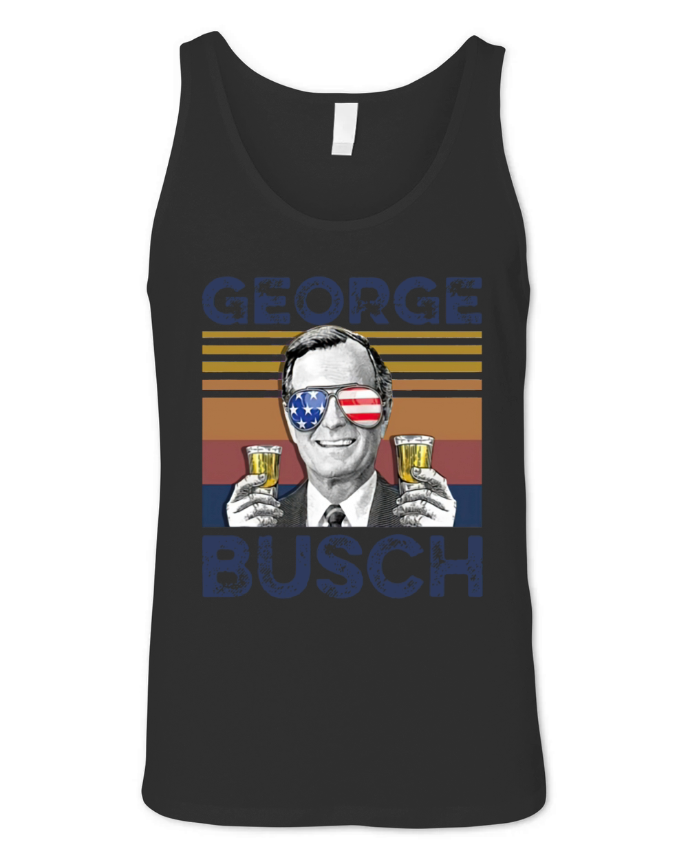 Vintage George W. Bush Busch 4th Of July Independence Day shirth Unisex Jersey Tank