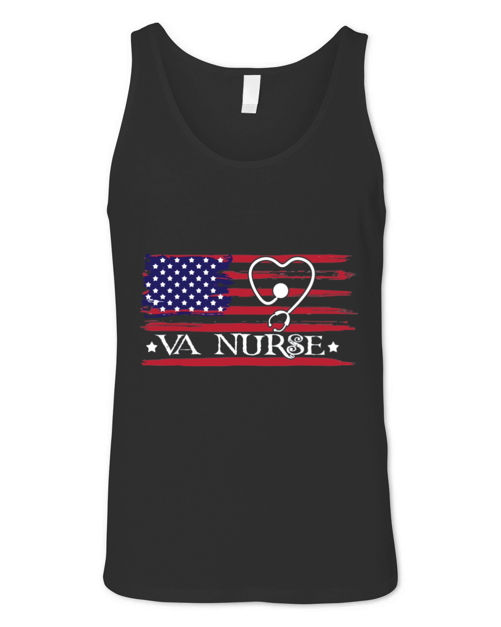 Womens American Flag VA Nurse Patriotic 4th of July T Shirt Unisex Jersey Tank