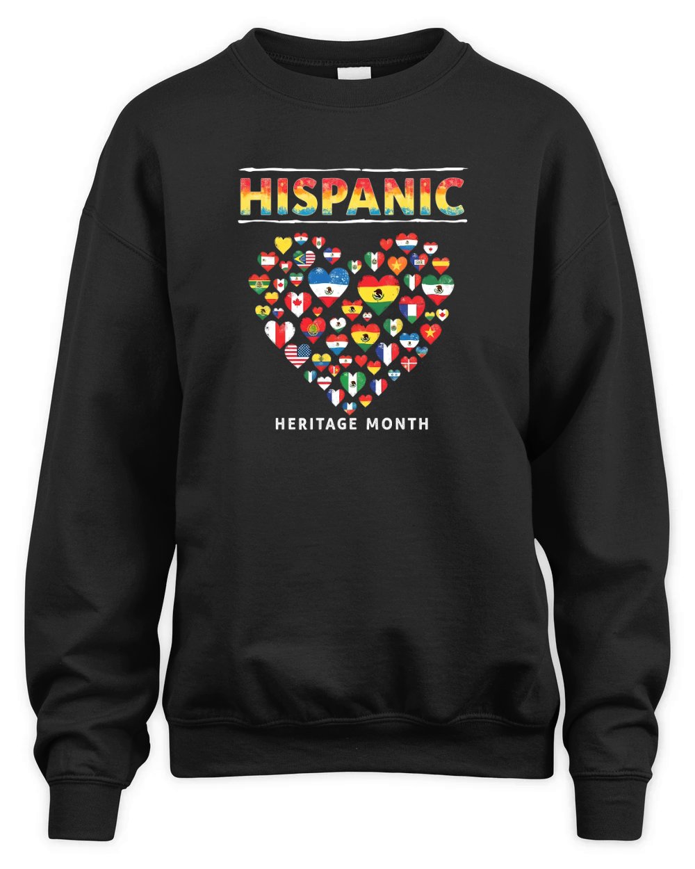 Colorful Heart of Hispanic Heritage Month Unisex Premium Crewneck Sweatshirt