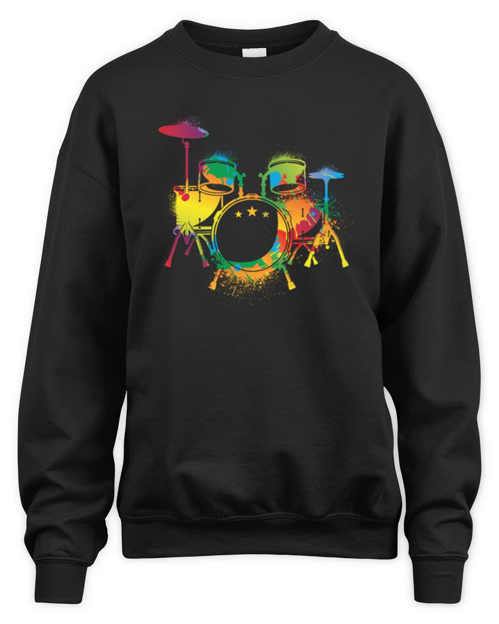 Drumming Colorful Drum Set Retro Drummer Unisex Premium Crewneck Sweatshirt