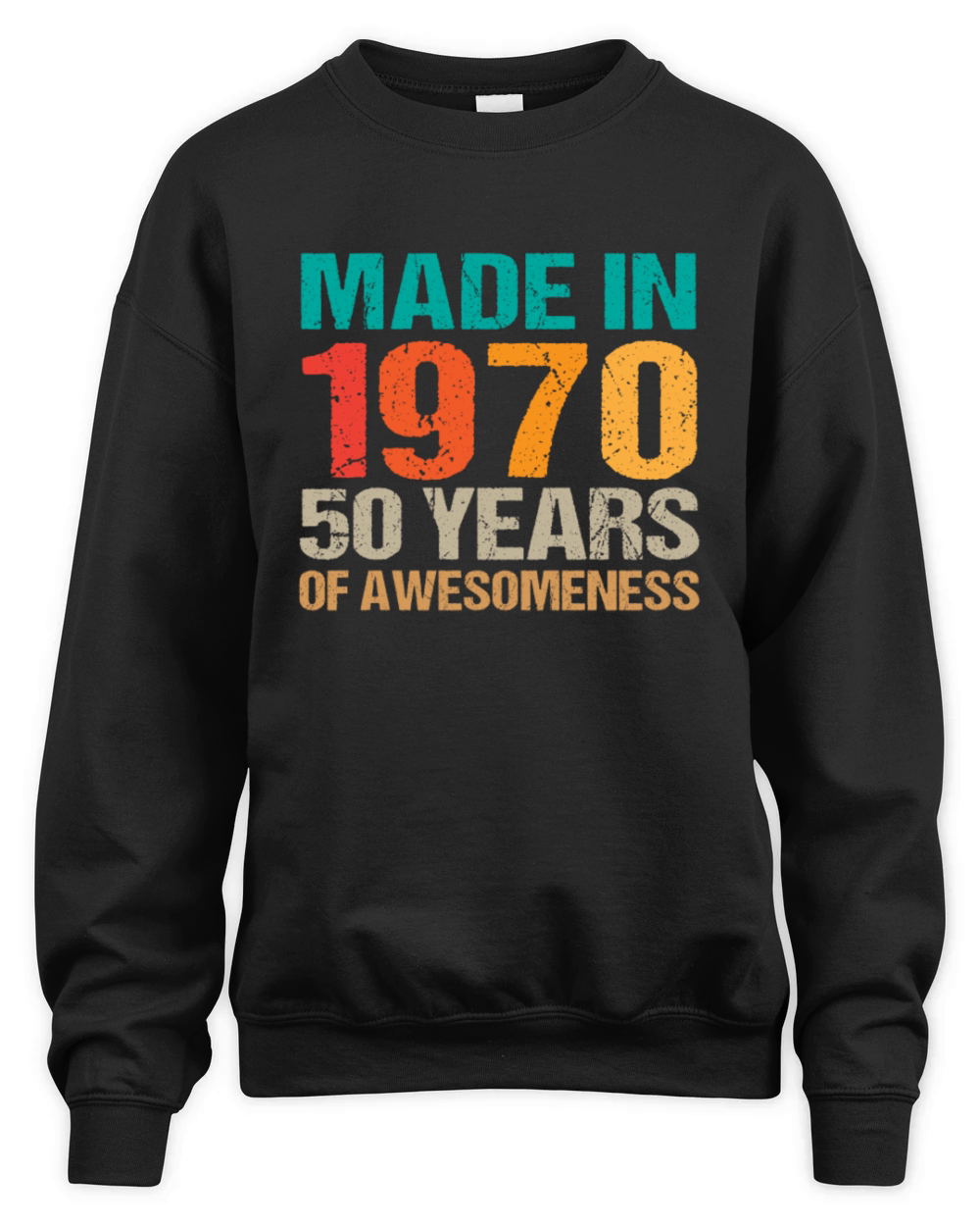 Vintage Made in 1970 - 50 Years Old Birthday Gift Unisex Premium Crewneck Sweatshirt