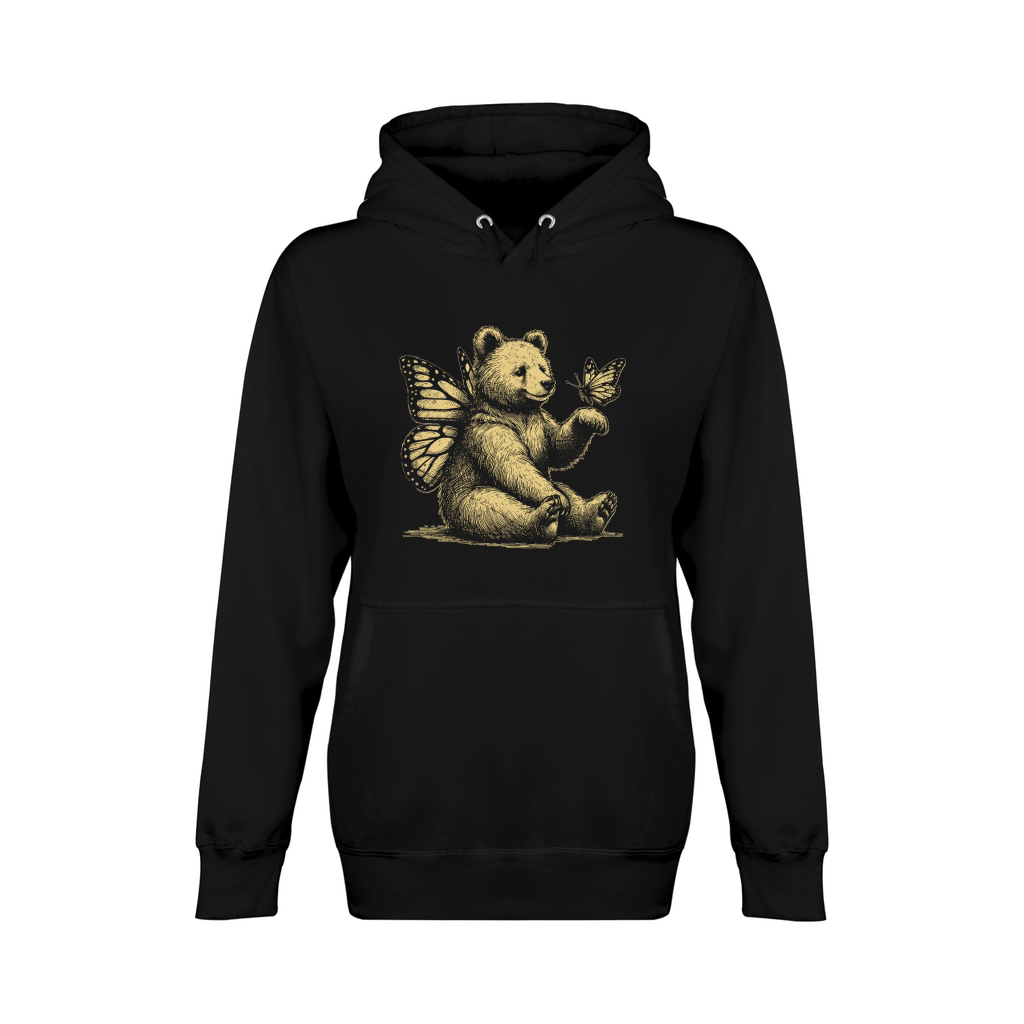 Bear With Butterfly Wings Vintage D Yellow GR Unisex Premium Pullover Hoodie