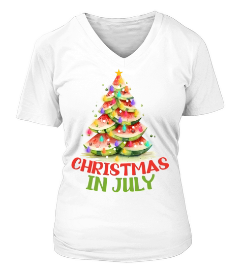 Christmas in July V-neck T-Shirt Woman