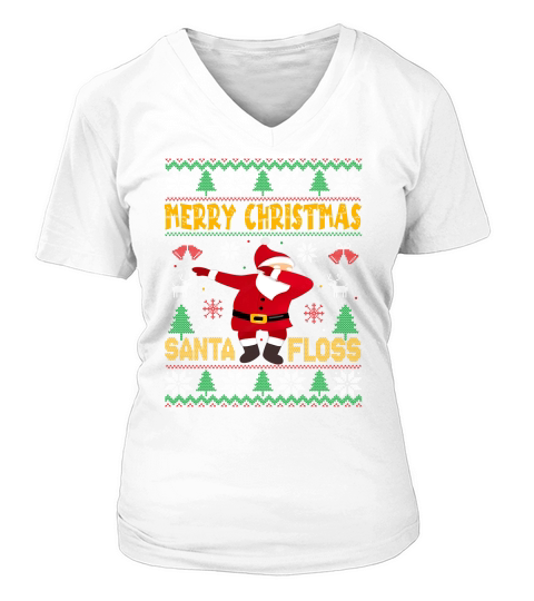 Merry christmas santa floss V-neck T-Shirt Woman
