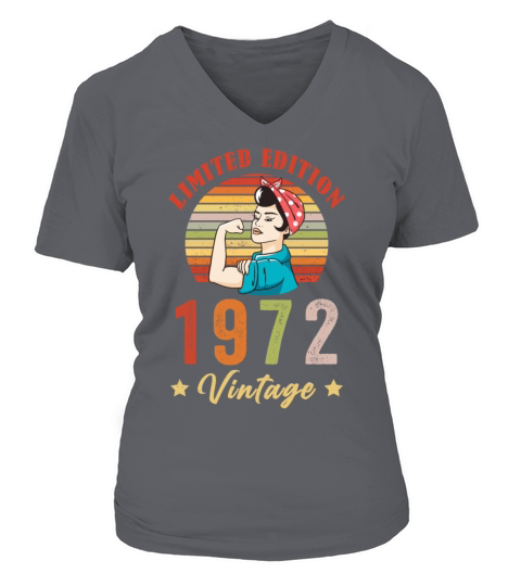 Retro Vintage 1972 50th Birthday Limited Edition V-neck T-Shirt Woman