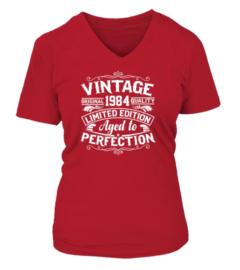 Vintage original 1984 quality limited edition aged to perfection V-neck T-Shirt Woman