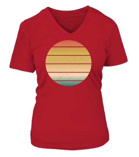 Vintage Retro Sunset (5) V-neck T-Shirt Woman
