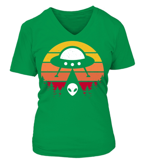 Vintage UFO Alien 9 V-neck T-Shirt Woman
