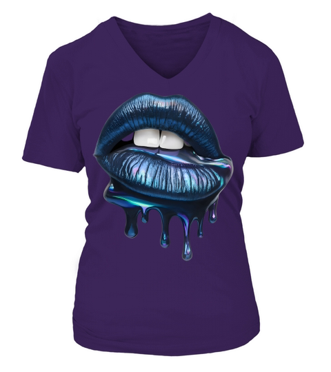 Womens Honey Glazed Lips PNG 13 V-neck T-Shirt Woman