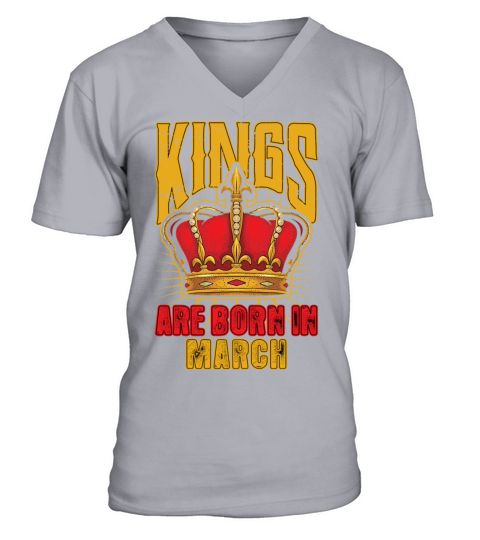 Kings Are Born In March V-Neck T-shirt