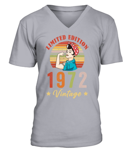Retro Vintage 1972 50th Birthday Limited Edition V-Neck T-shirt