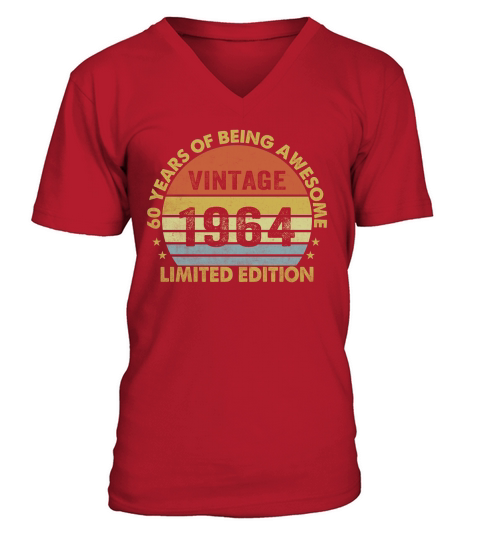 Vintage 1964 Limited Edition 60th Birthday V-Neck T-shirt