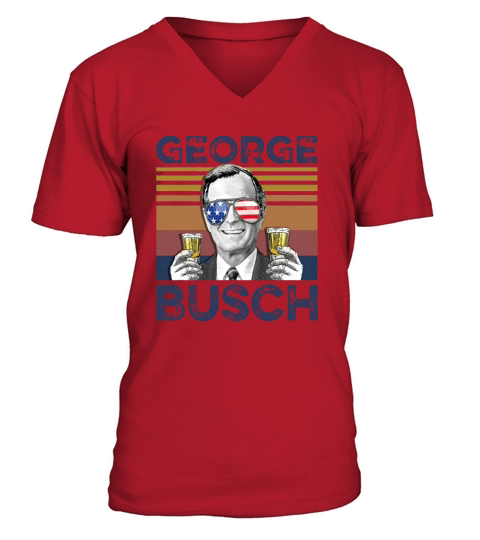 Vintage George W. Bush Busch 4th Of July Independence Day shirth V-Neck T-shirt
