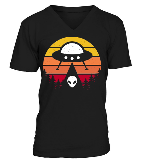 Vintage UFO Alien 9 V-Neck T-shirt
