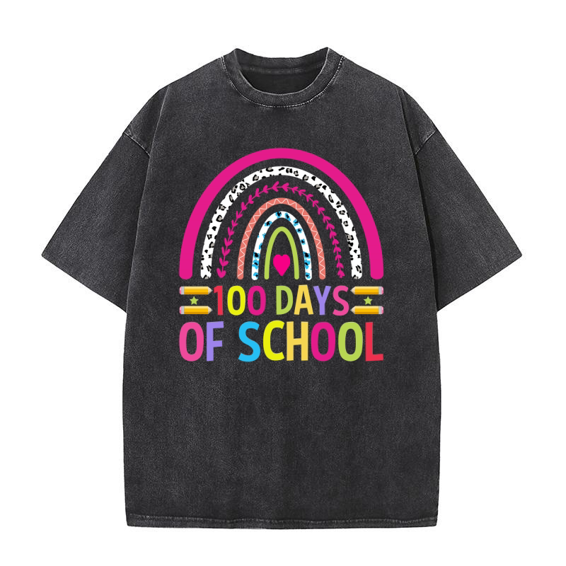 100 Days of School 4 03 Washed T-Shirt